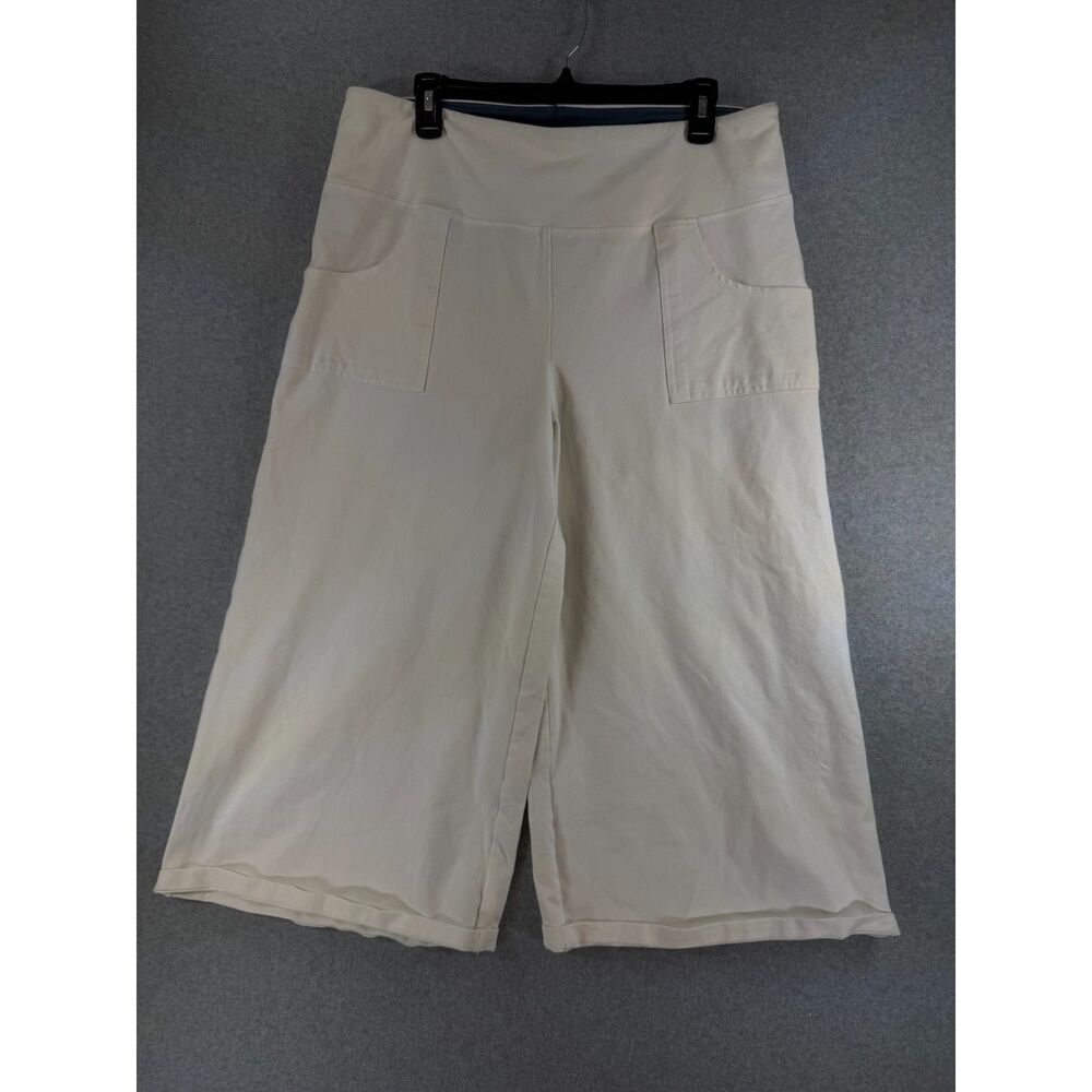Women with Control by Renee Greenstein Women’s 1X White Wide Leg Crop Pants 3726